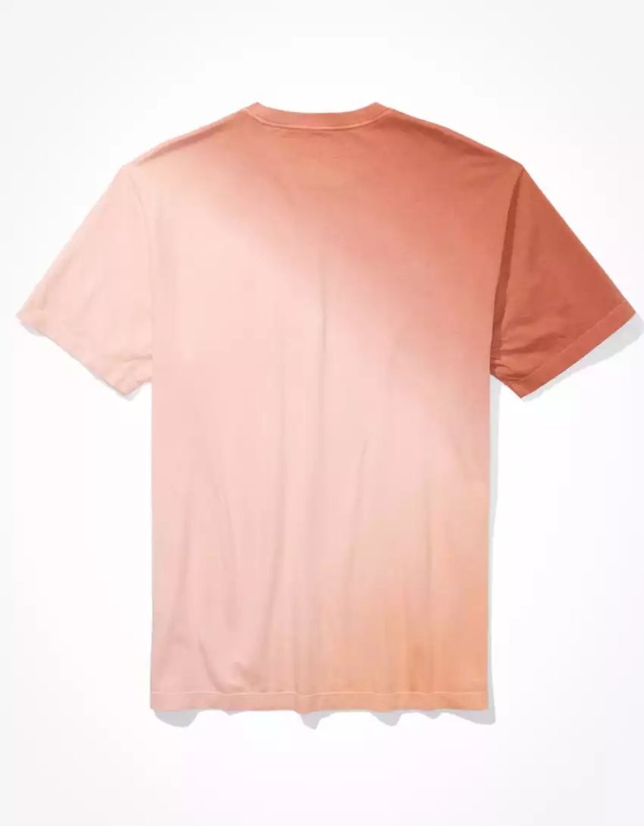 T Shirts American Eagle AE Super Soft Dip-Dye Orange Homme | WZT-58351118